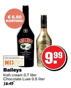 Aanbiedingen Baileys irish cream - Baileys - Geldig van 29/03/2017 tot 17/04/2017 bij Hoogvliet