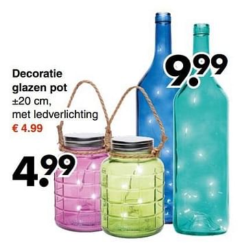 Aanbiedingen Decoratie glazen pot - Huismerk - Wibra - Geldig van 24/04/2017 tot 13/05/2017 bij Wibra