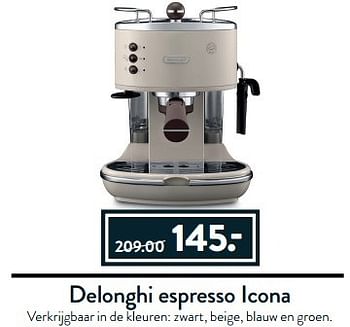 Aanbiedingen Delonghi espresso icona - Delonghi - Geldig van 27/03/2017 tot 17/04/2017 bij Cook & Co