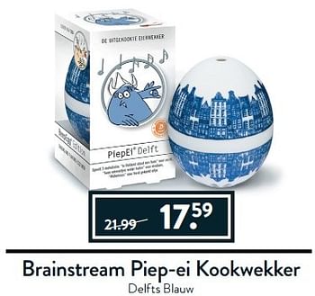 Aanbiedingen Brainstream piep-ei kookwekker delfts blauw - Geldig van 27/03/2017 tot 17/04/2017 bij Cook & Co
