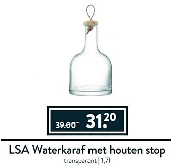 Aanbiedingen Lsa waterkaraf met houten stop - LSA Dine - Geldig van 27/03/2017 tot 17/04/2017 bij Cook & Co