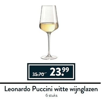 Aanbiedingen Leonardo puccini witte wijnglazen - Leonardo Puccini - Geldig van 27/03/2017 tot 17/04/2017 bij Cook & Co
