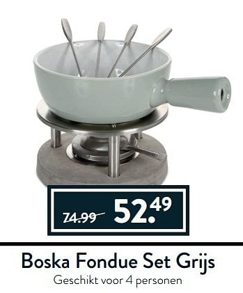 Aanbiedingen Boska fondue set grijs - Boska - Geldig van 27/03/2017 tot 17/04/2017 bij Cook & Co
