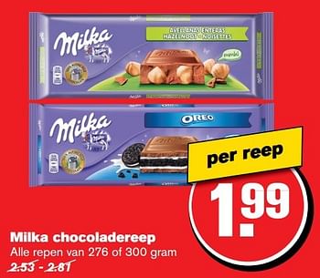 Aanbiedingen Milka chocoladereep - Milka - Geldig van 29/03/2017 tot 04/04/2017 bij Hoogvliet