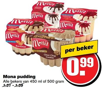 Aanbiedingen Mona pudding - Mona - Geldig van 29/03/2017 tot 04/04/2017 bij Hoogvliet