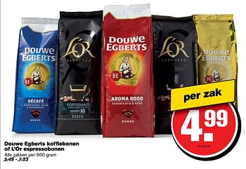 Aanbiedingen Douwe egberts koffiebonen of l`or espressobonen - Douwe Egberts - Geldig van 29/03/2017 tot 04/04/2017 bij Hoogvliet