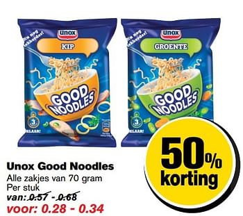 Aanbiedingen Unox good noodles - Unox - Geldig van 29/03/2017 tot 04/04/2017 bij Hoogvliet