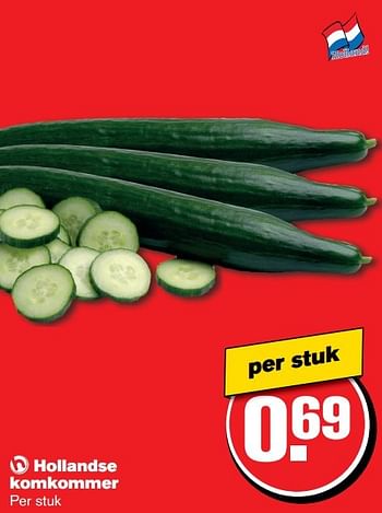 Aanbiedingen Hollandse komkommer - Huismerk - Hoogvliet - Geldig van 29/03/2017 tot 04/04/2017 bij Hoogvliet
