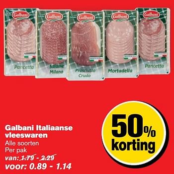 Aanbiedingen Galbani italiaanse vleeswaren - Galbani - Geldig van 29/03/2017 tot 04/04/2017 bij Hoogvliet