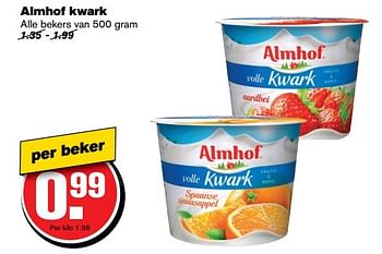Aanbiedingen Almhof kwark - Almhof - Geldig van 29/03/2017 tot 04/04/2017 bij Hoogvliet