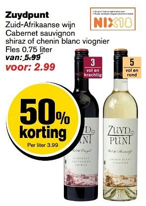 Aanbiedingen Zuydpunt zuid-afrikaanse wijn - Witte wijnen - Geldig van 29/03/2017 tot 04/04/2017 bij Hoogvliet