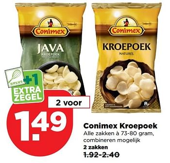 Aanbiedingen Conimex kroepoek - Conimex - Geldig van 02/04/2017 tot 08/04/2017 bij Plus
