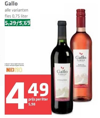 Aanbiedingen Gallo - Rode wijnen - Geldig van 30/03/2017 tot 05/04/2017 bij Spar