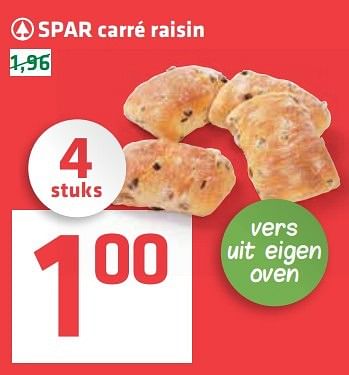 Aanbiedingen Spar carré raisin - Spar - Geldig van 30/03/2017 tot 05/04/2017 bij Spar