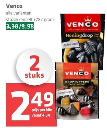 Aanbiedingen Venco - Venco - Geldig van 30/03/2017 tot 05/04/2017 bij Spar