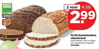 Aanbiedingen Plus korenlanders vloerbrood - Huismerk - Plus - Geldig van 02/04/2017 tot 08/04/2017 bij Plus