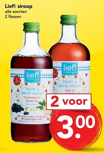 Aanbiedingen Lief! siroop - Lief! - Geldig van 02/04/2017 tot 08/04/2017 bij Deen Supermarkten