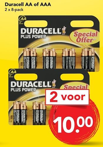 Aanbiedingen Duracell aa of aaa - Duracell - Geldig van 02/04/2017 tot 08/04/2017 bij Deen Supermarkten