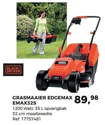 Aanbiedingen Black + decker grasmaaier edgemax emax32s - Black &amp; Decker - Geldig van 04/04/2017 tot 02/05/2017 bij Supra Bazar