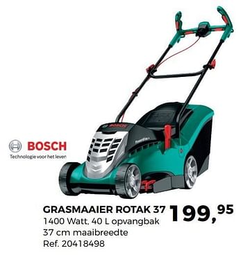 Aanbiedingen Bosch grasmaaier rotak 37 - Bosch - Geldig van 04/04/2017 tot 02/05/2017 bij Supra Bazar