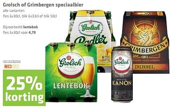 Aanbiedingen Grolsch of grimbergen speciaalbier - Huismerk - Attent - Geldig van 30/03/2017 tot 05/04/2017 bij Attent