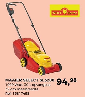 Aanbiedingen Wolf garten maaier select sl3200 - Wolf Garten - Geldig van 04/04/2017 tot 02/05/2017 bij Supra Bazar