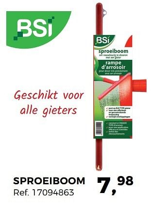 Aanbiedingen Sproeiboom - BSI - Geldig van 04/04/2017 tot 02/05/2017 bij Supra Bazar