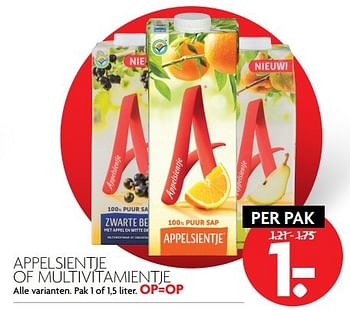 Aanbiedingen Appelsientje of multivitamientje - Appelsientje - Geldig van 02/04/2017 tot 08/04/2017 bij Deka Markt