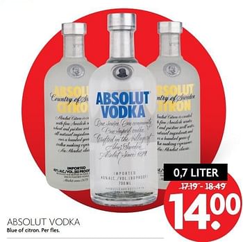 Aanbiedingen Absolut vodka - Absolut - Geldig van 02/04/2017 tot 08/04/2017 bij Deka Markt