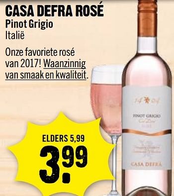 Aanbiedingen Casa defra rosé - Rosé wijnen - Geldig van 02/04/2017 tot 08/04/2017 bij Dirk III