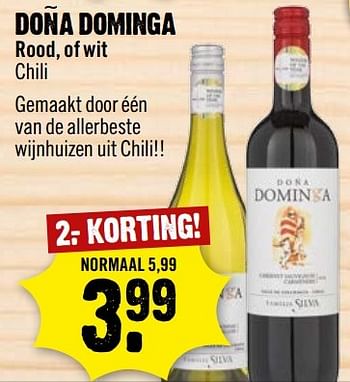 Aanbiedingen Dona dominga - Rode wijnen - Geldig van 02/04/2017 tot 08/04/2017 bij Dirk III