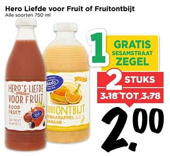 Aanbiedingen Hero liefde voor fruit of fruitontbijt - Hero - Geldig van 02/04/2017 tot 08/04/2017 bij Vomar