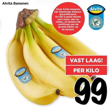 Aanbiedingen Alvita bananen - Alvita - Geldig van 02/04/2017 tot 08/04/2017 bij Vomar