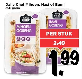 Aanbiedingen Daily chef mihoen, nasi of bami - Daily chef - Geldig van 02/04/2017 tot 08/04/2017 bij Vomar