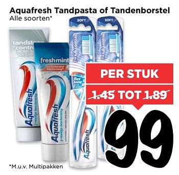 Aanbiedingen Aquafresh tandpasta of tandenborstel - Aquafresh - Geldig van 02/04/2017 tot 08/04/2017 bij Vomar