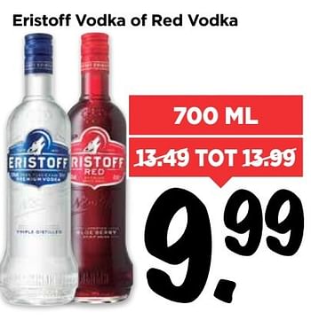 Aanbiedingen Eristoff vodka of red vodka - Eristoff - Geldig van 02/04/2017 tot 08/04/2017 bij Vomar