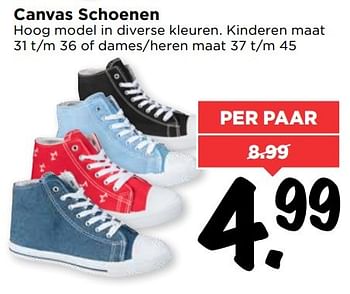 Aanbiedingen Canvas schoenen - Huismerk Vomar - Geldig van 02/04/2017 tot 08/04/2017 bij Vomar