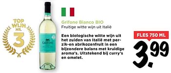 Aanbiedingen Grifone bianco bio - Witte wijnen - Geldig van 02/04/2017 tot 08/04/2017 bij Vomar