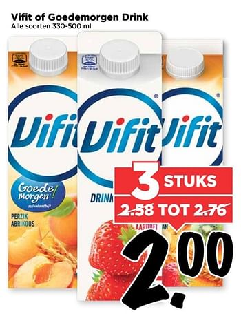 Aanbiedingen Vifit of goedemorgen drink - Vifit - Geldig van 02/04/2017 tot 08/04/2017 bij Vomar