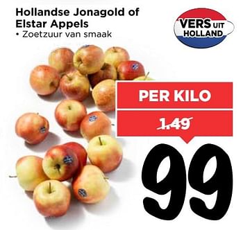 Aanbiedingen Hollandse jonagold of elstar appels - Huismerk Vomar - Geldig van 02/04/2017 tot 08/04/2017 bij Vomar