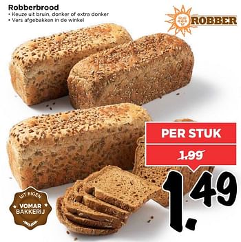 Aanbiedingen Robberbrood - Huismerk Vomar - Geldig van 02/04/2017 tot 08/04/2017 bij Vomar