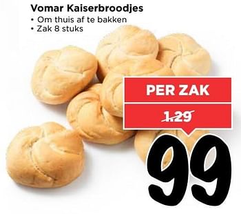 Aanbiedingen Vomar kaiserbroodjes - Huismerk Vomar - Geldig van 02/04/2017 tot 08/04/2017 bij Vomar
