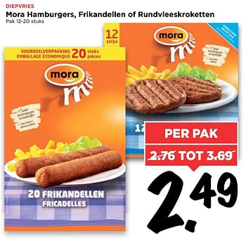 Aanbiedingen Mora hamburgers, frikandellen of rundvleeskroketten - Mora - Geldig van 02/04/2017 tot 08/04/2017 bij Vomar