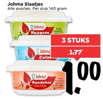 Aanbiedingen Johma slaatjes - Johma - Geldig van 02/04/2017 tot 08/04/2017 bij Vomar