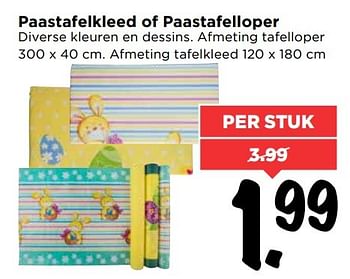 Aanbiedingen Paastafelkleed of paastafelloper - Huismerk Vomar - Geldig van 02/04/2017 tot 08/04/2017 bij Vomar
