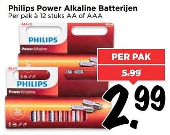 Aanbiedingen Philips power alkaline batterijen - Philips - Geldig van 02/04/2017 tot 08/04/2017 bij Vomar