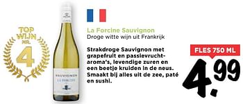 Aanbiedingen La forcine sauvignon - Witte wijnen - Geldig van 02/04/2017 tot 08/04/2017 bij Vomar