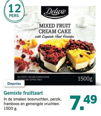 Aanbiedingen Gemixte fruittaart - Deluxe - Geldig van 03/04/2017 tot 08/04/2017 bij Lidl