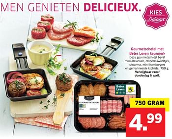Aanbiedingen Gourmetschotel met beter leven keurmerk - Delicieux - Geldig van 03/04/2017 tot 08/04/2017 bij Lidl