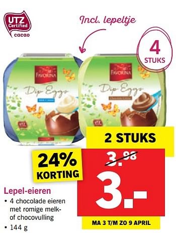 Aanbiedingen Lepel-eieren - Favorina - Geldig van 03/04/2017 tot 08/04/2017 bij Lidl